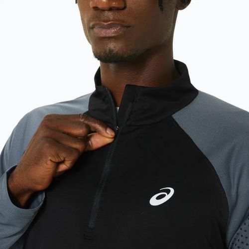 Vyriški bėgimo marškinėliai ilgomis rankovėmis ASICS Icon 1/2 Zip performance black/carrier grey