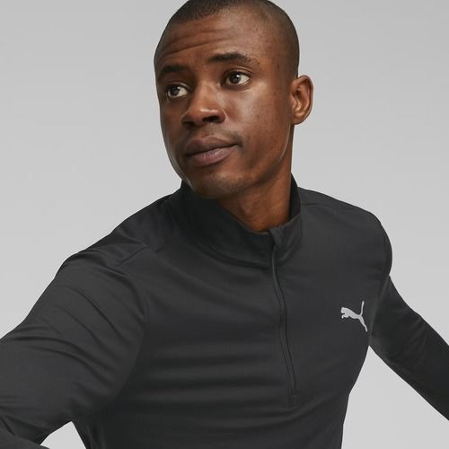 Vyriški bėgimo marškinėliai PUMA Run Favorite 1/4 Zip, juodos spalvos