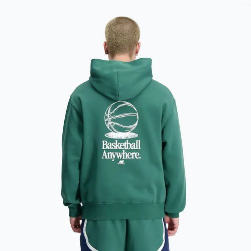 Vyriškas džemperis New Balance Hoops Fleece Hoodie team forest green
