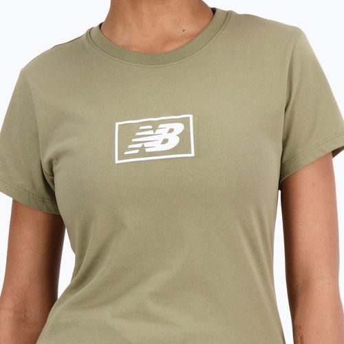 Moterų marškinėliai New Balance Essentials Cotton Jersey green
