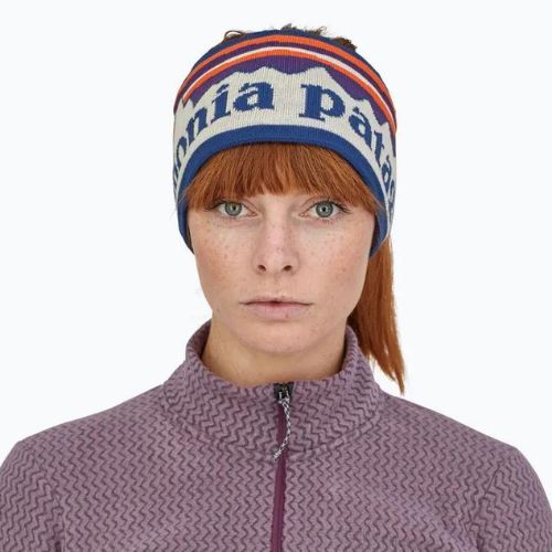Moteriška galvos juosta Patagonia Powder Town fitz roy sunrise knit/birch white