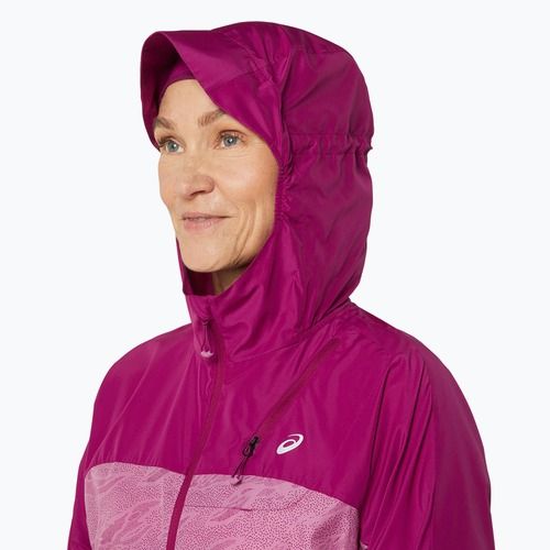Moteriška bėgimo striukė ASICS Fujitrail Packable soft berry/blackberry