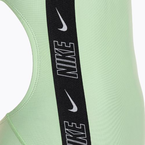 Moteriškas vientisas maudymosi kostiumėlis Nike Logo Tape Fastback vapor green