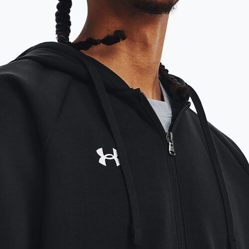 Vyriška Under Armour Rival Fleece FZ striukė su gobtuvu black/white
