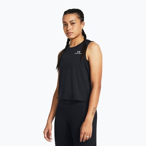 Moteriškas treniruočių topas Under Armour Rush Energy Crop Tank black/white