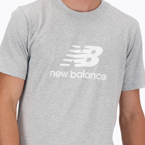 Vyriški marškinėliai New Balance Stacked Logo athletic grey