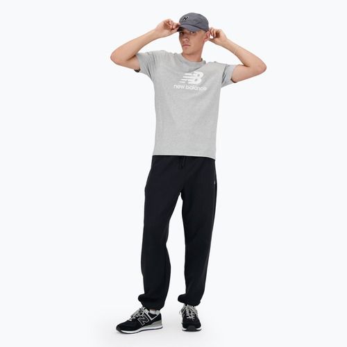 Vyriški marškinėliai New Balance Stacked Logo athletic grey