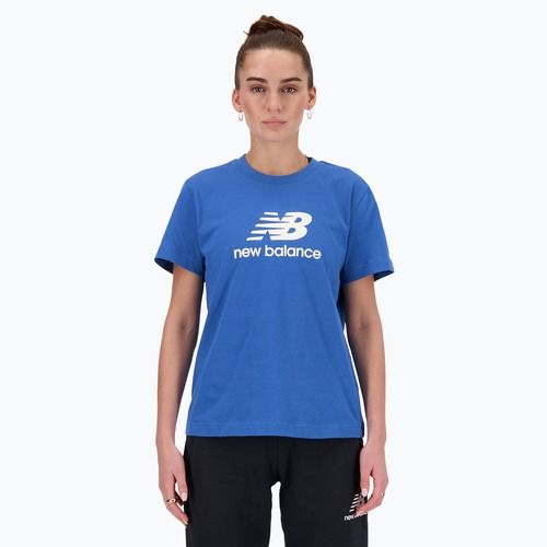 Moteriški marškinėliai New Balance Jersey Stacked Logo T-Shirt blueagat