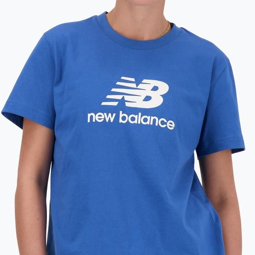 Moteriški marškinėliai New Balance Jersey Stacked Logo T-Shirt blueagat