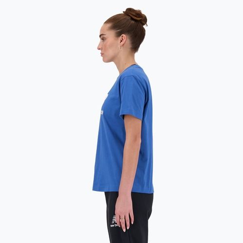 Moteriški marškinėliai New Balance Jersey Stacked Logo T-Shirt blueagat