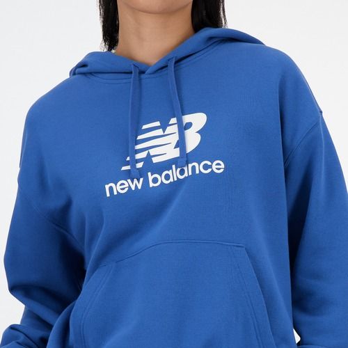 Moteriškas džemperis New Balance French Terry Stacked Logo Hoodie blueagat