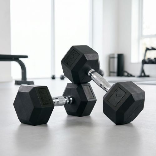 XTREXO Hex 22,5 kg gumuoti hanteliai