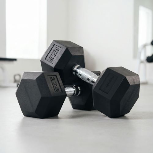 XTREXO Hex 27,5 kg gumuoti hanteliai