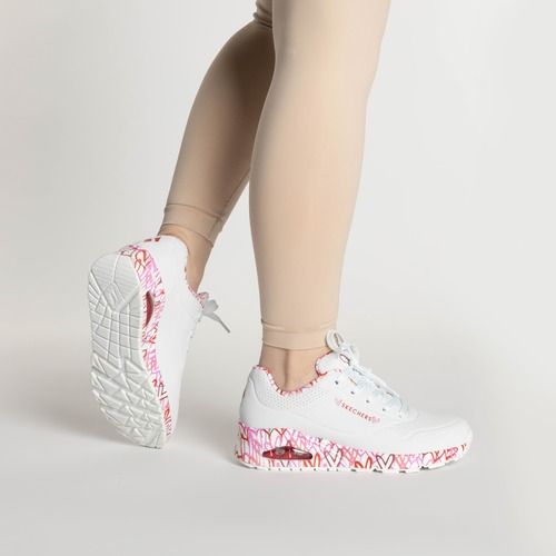 Moteriški batai SKECHERS Uno Loving Love white/red/pink mesh