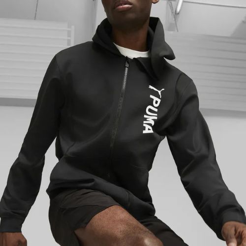 Vyriškas treniruočių džemperis PUMA Fit Double Knit FZ Hoodie puma black