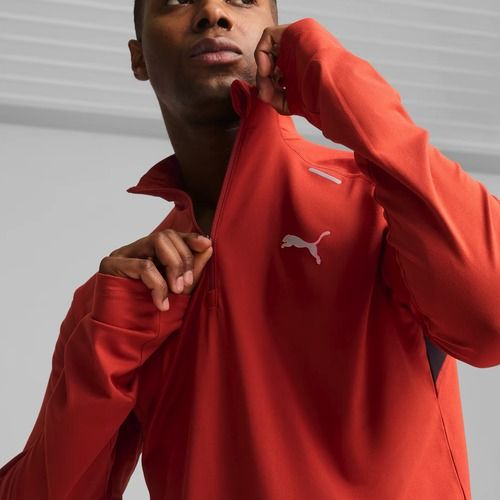 Vyriškas bėgimo džemperis PUMA Run Cloudspun 1/4 Zip mars red