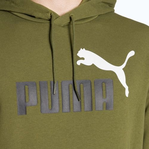 Vyriškas džemperis PUMA Essentials+ Two-Tone Big Logo Hoodie TR olive green