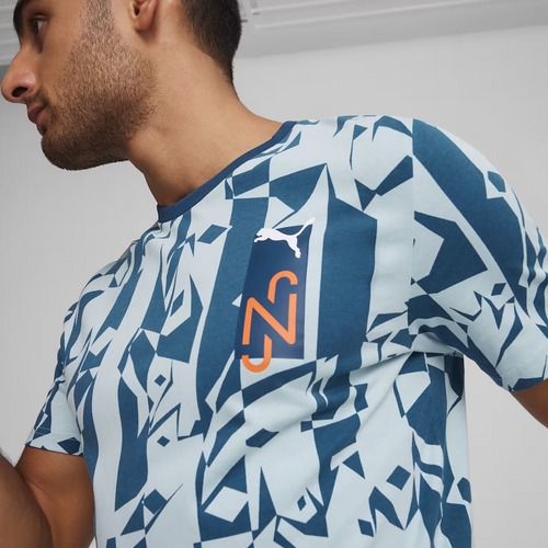 Vyriški futbolo marškinėliai PUMA Neymar Jr Creativity Logo Tee ocean tropic/turquoise surf
