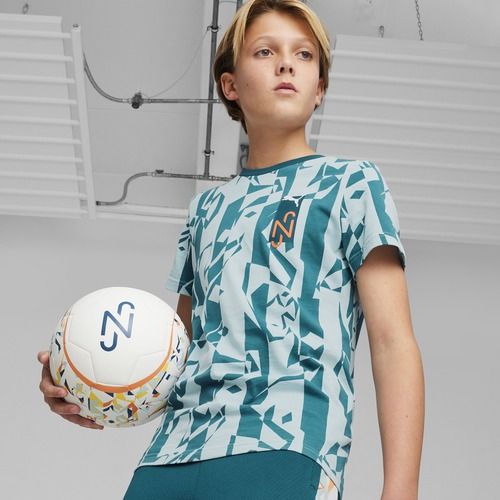 Vaikiški futbolo marškinėliai PUMA Neymar Jr Creativity Logo Tee ocean tropic/turquoise surf