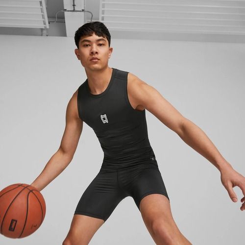 Vyriškas krepšinio tank topas PUMA Hoops Team Slvs Baselayer puma black