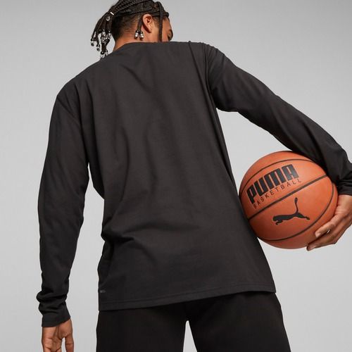 Vyriški krepšinio marškinėliai ilgomis rankovėmis PUMA Hoops Team Drycell LS Tee puma black