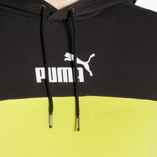 Vyriškas džemperis PUMA ESS+ Block Hoodie TR puma black/lime sheen