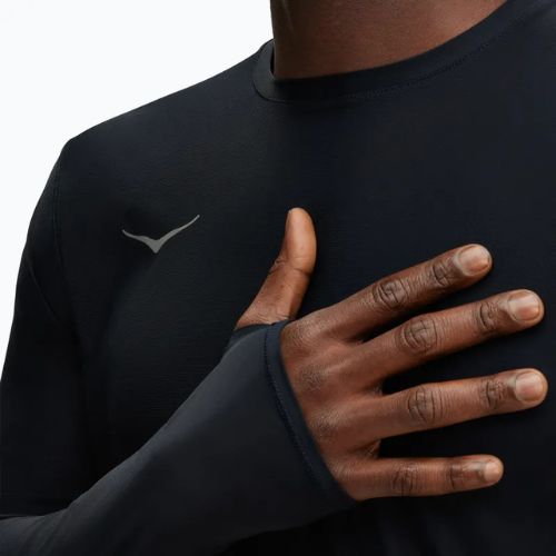 Vyriški bėgimo marškinėliai ilgomis rankovėmis HOKA Airolite Run black
