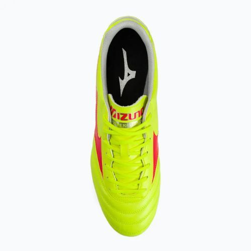 Vyriški futbolo batai Mizuno Morelia II Club MD safety yellow/fiery coral 2/galaxy silver