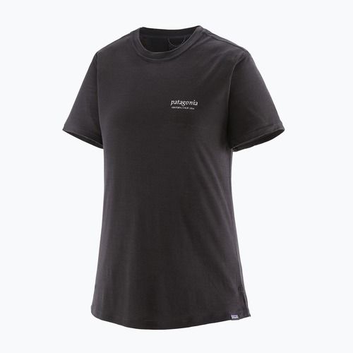 Moteriški marškinėliai Patagonia Cap Cool Merino Blend Graphic Shirt Heritage header/black