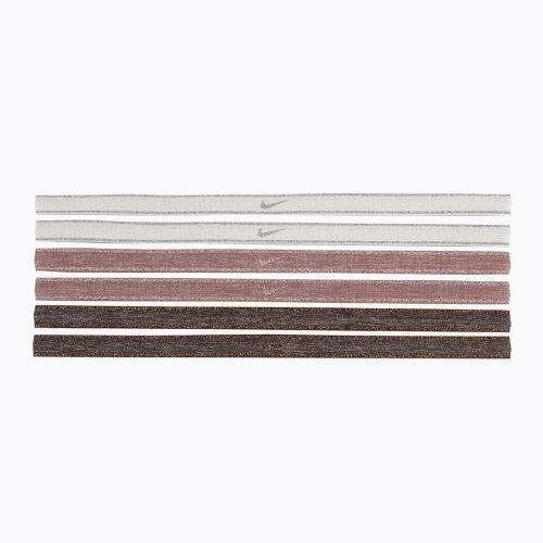 Galvos juostos Nike Swoosh Sport Metalic 6 vnt. brown/smokey mauve/metallic silver