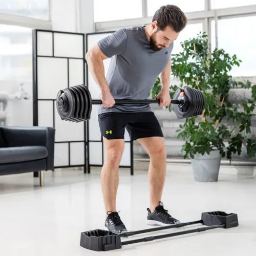 Hantelis/štanga 2in1 XTREXO TRX-ABD40 1-40 kg juoda/oranžinė