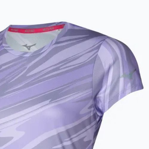 Moteriški bėgimo marškinėliai Mizuno Core Graphic Tee pastelinės alyvinės spalvos