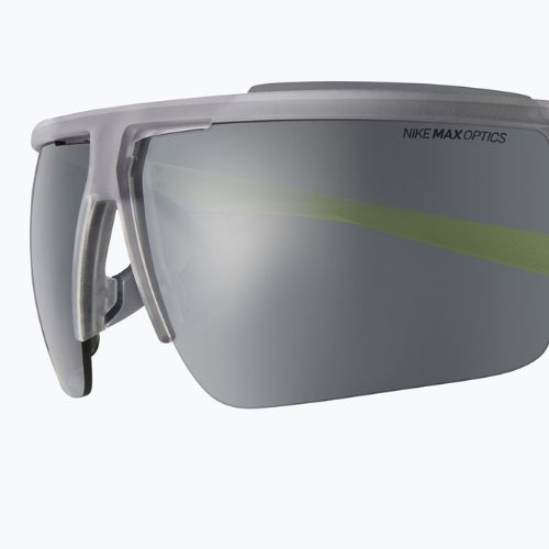 "Nike Windshield" matiniai vilko pilkos/pilkos spalvos su sidabriniu veidrodėliu akiniai nuo saulės
