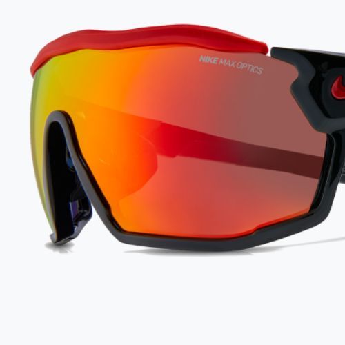 Nike Show X Rush juodi/raudoni veidrodiniai akiniai nuo saulės