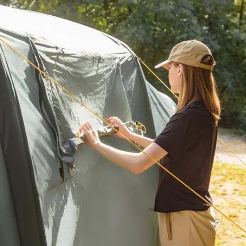 Pripučiamas 8 asmenų stovyklavimo palapinė KADVA AIRcamp 8.44 žalia