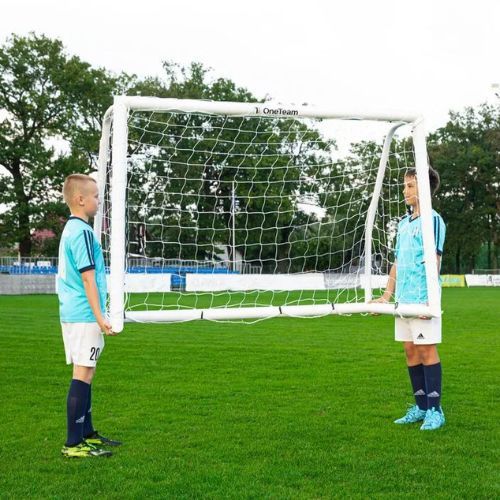 Futbolo vartai OneTeam PVC 244 x 150 cm balti