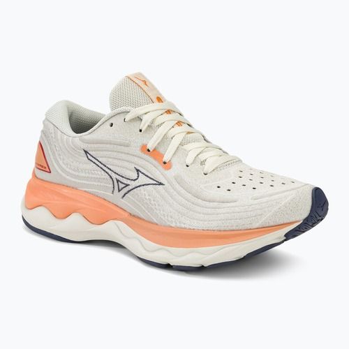 Moteriški bėgimo batai Mizuno Wave Skyrise 4 snow white/blue/coral reef