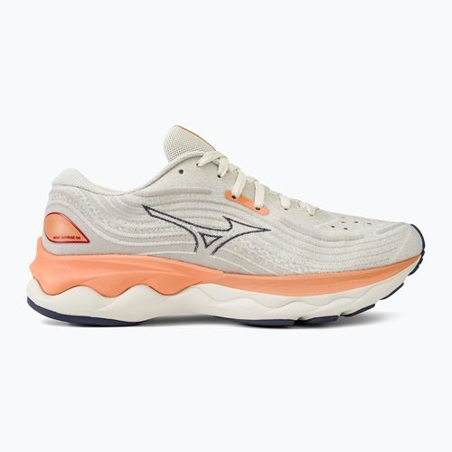 Moteriški bėgimo batai Mizuno Wave Skyrise 4 snow white/blue/coral reef