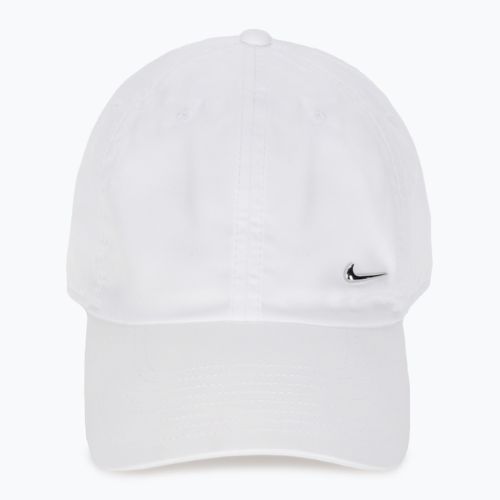 Kepuraitė su snapeliu Nike Dri-Fit Club Unstructured Metal Swoosh white/metallic silver