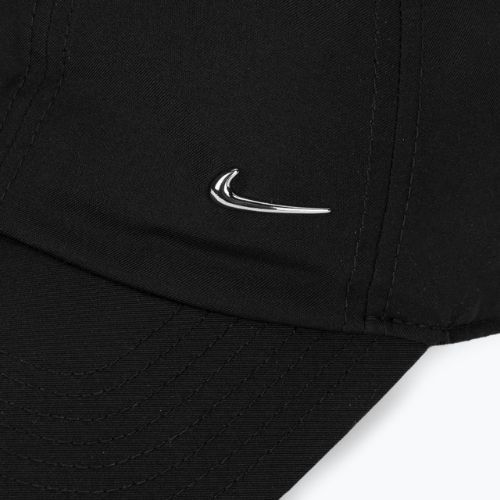 Kepuraitė su snapeliu Nike Dri-Fit Club Unstructured Metal Swoosh black/metallic silver