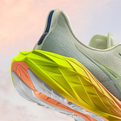 Moteriški bėgimo batai ASICS Novablast 4 Paris cool matcha/safety yellow