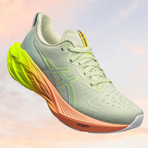 Moteriški bėgimo batai ASICS Novablast 4 Paris cool matcha/safety yellow
