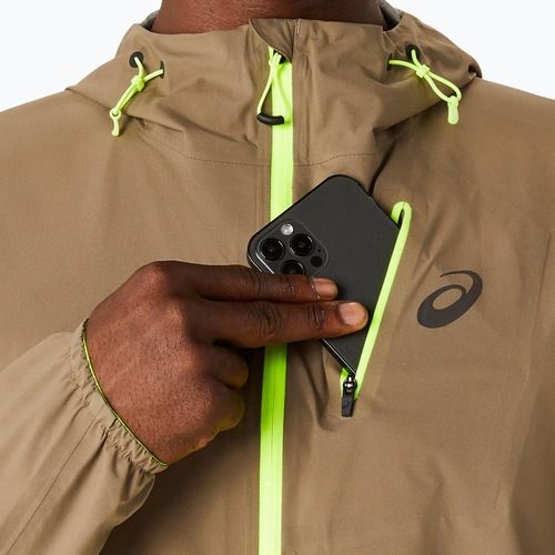 Vyriška bėgimo striukė ASICS Fujitrail Waterproof pepper