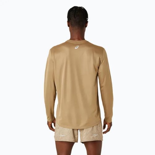 Vyriški bėgimo marškinėliai ilgomis rankovėmis ASICS Fujitrail Logo pepper/feather grey/oatmeal