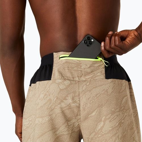 Vyriški bėgimo šortai ASICS Fujitrail All Over Print 5IN pepper