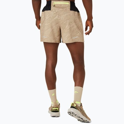 Vyriški bėgimo šortai ASICS Fujitrail All Over Print 5IN pepper