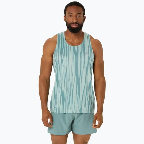 Vyriškas bėgimo tank topas ASICS Road All Over Print Singlet light celadon/celadon