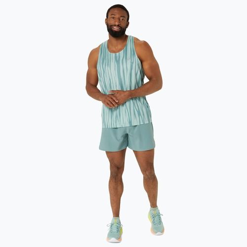 Vyriškas bėgimo tank topas ASICS Road All Over Print Singlet light celadon/celadon