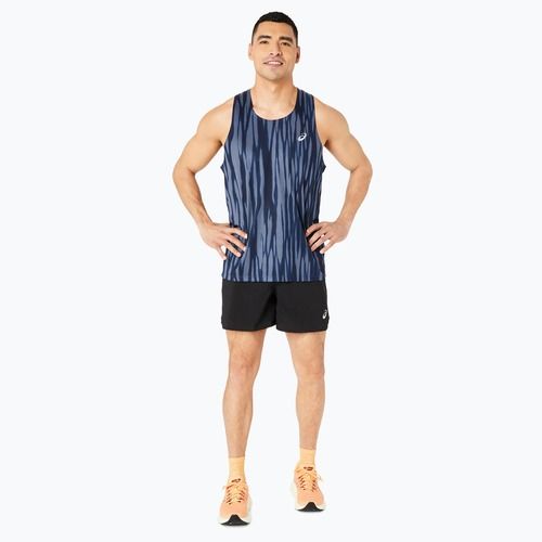Vyriškas bėgimo tank topas ASICS  Road All Over Print Singlet blue expanse/midnight