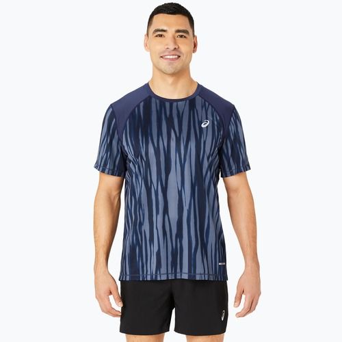 Vyriški bėgimo marškinėliai ASICS Road All Over Print Top blue expanse/midnight